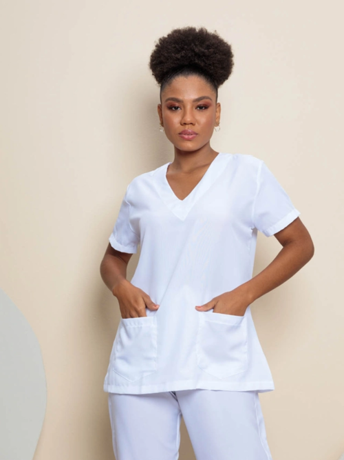 Scrub Feminino Água Marinha | Branco