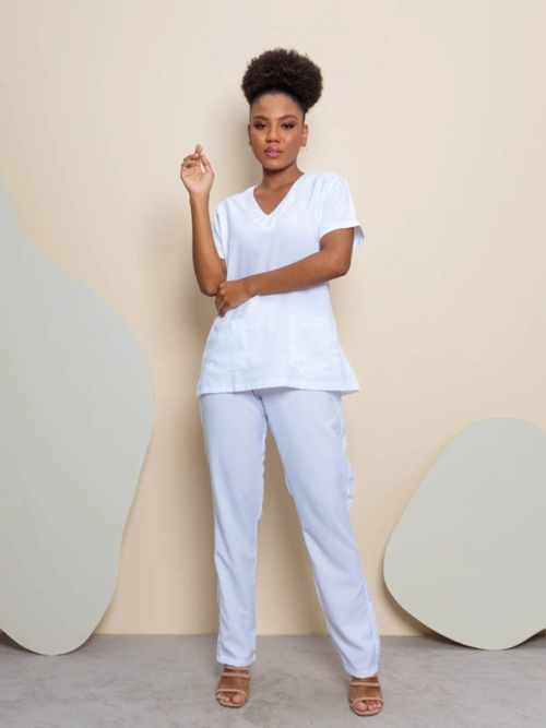 Scrub Feminino Água Marinha | Branco