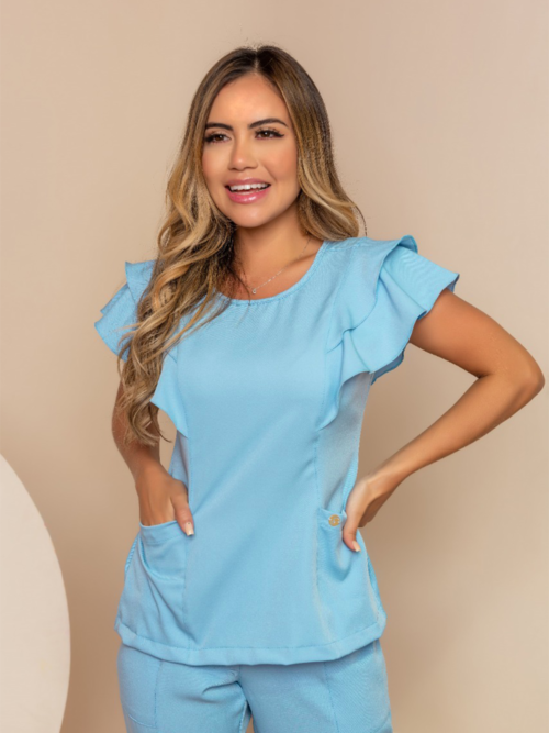 Scrub Feminino Turqueza | Azul Claro